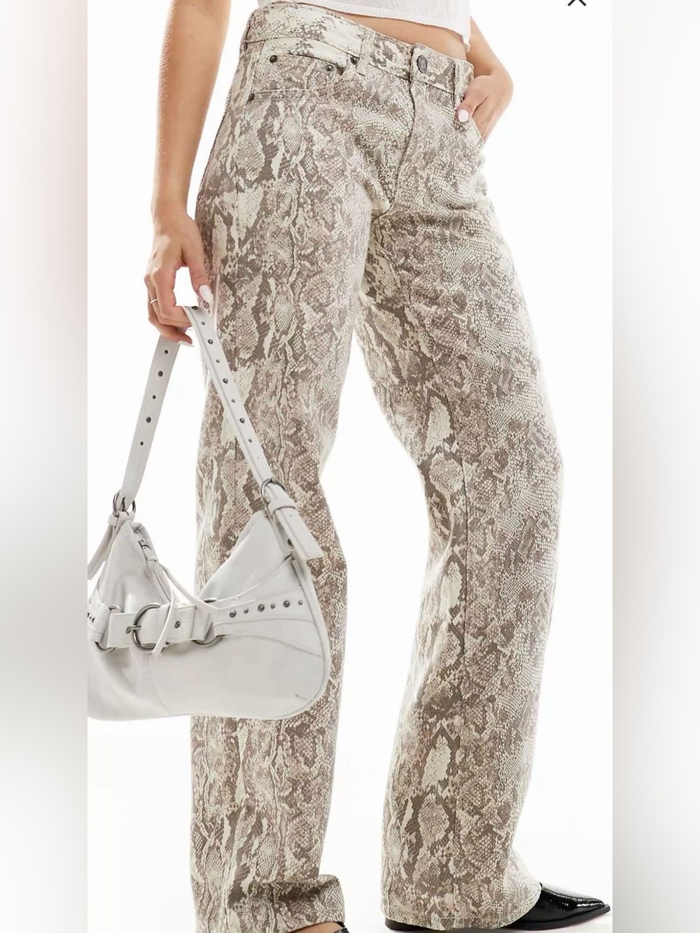 ZARA "The 90s Wide Leg" Snakeskin Pattern Denim - Size 2 / 26